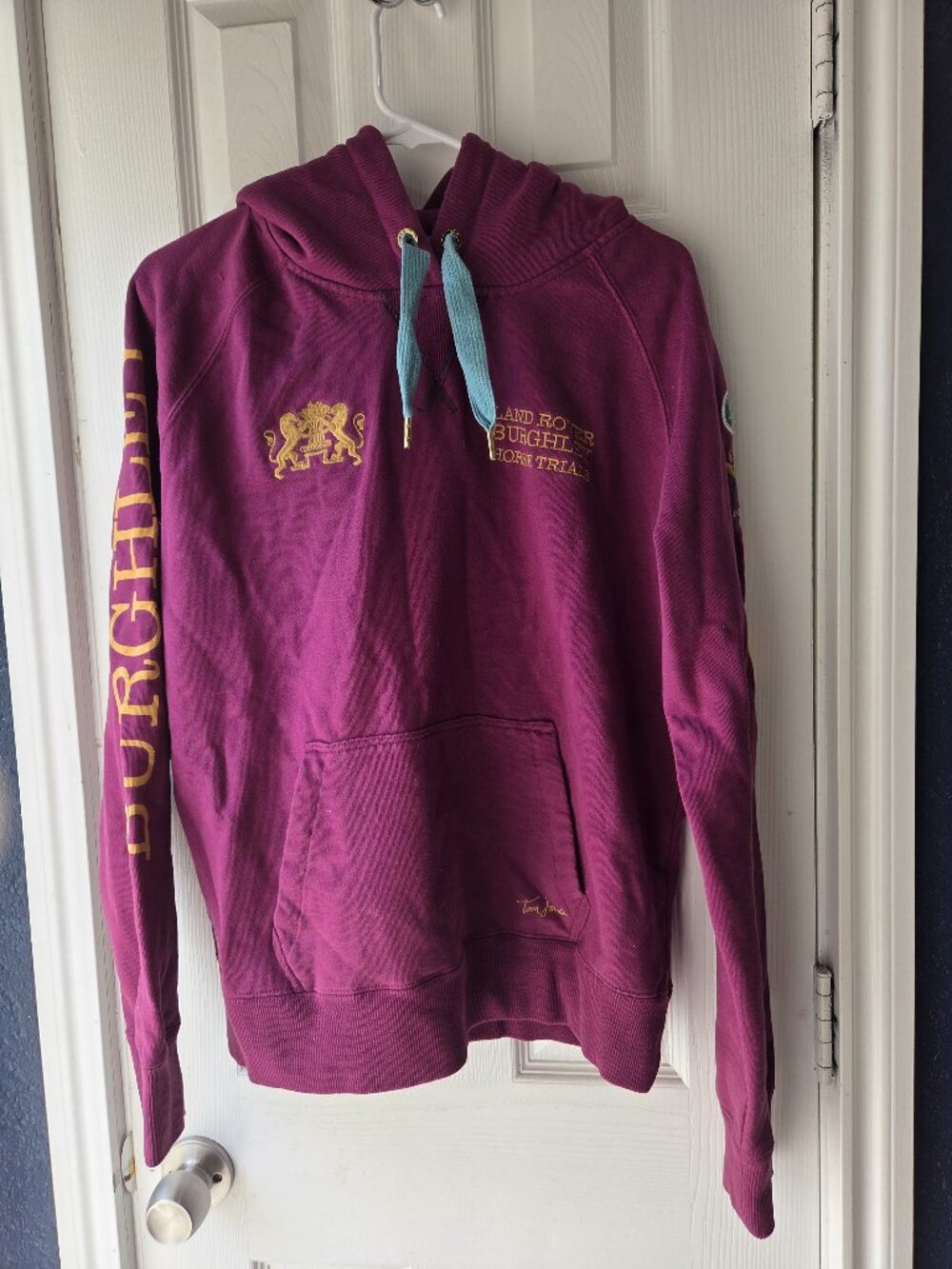 Plum Land Rover Burghley Horse Trails Hoodie Woman's Size USA 12 UK XL